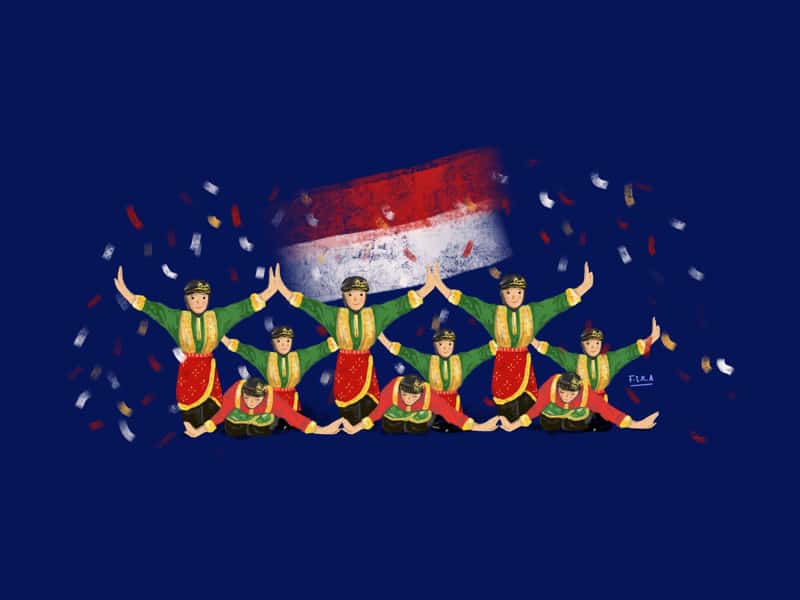 pola lantai tari adalah
